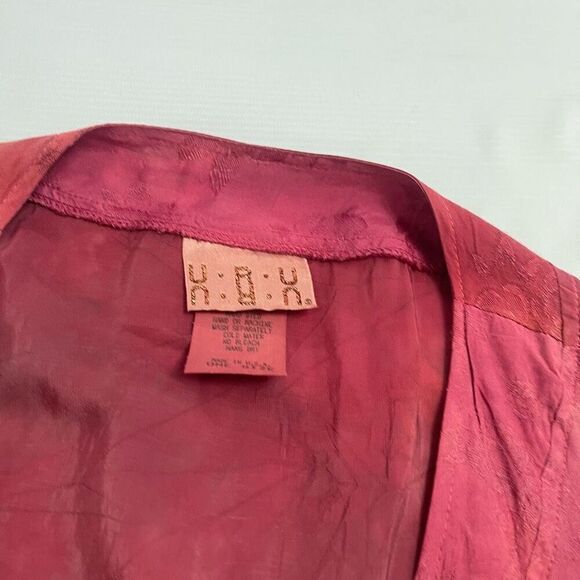 URU Hand Dyed Red Silk Boho Art To Wear Oversized 2 Piece Pant Set One Size - Picture 2 of 14